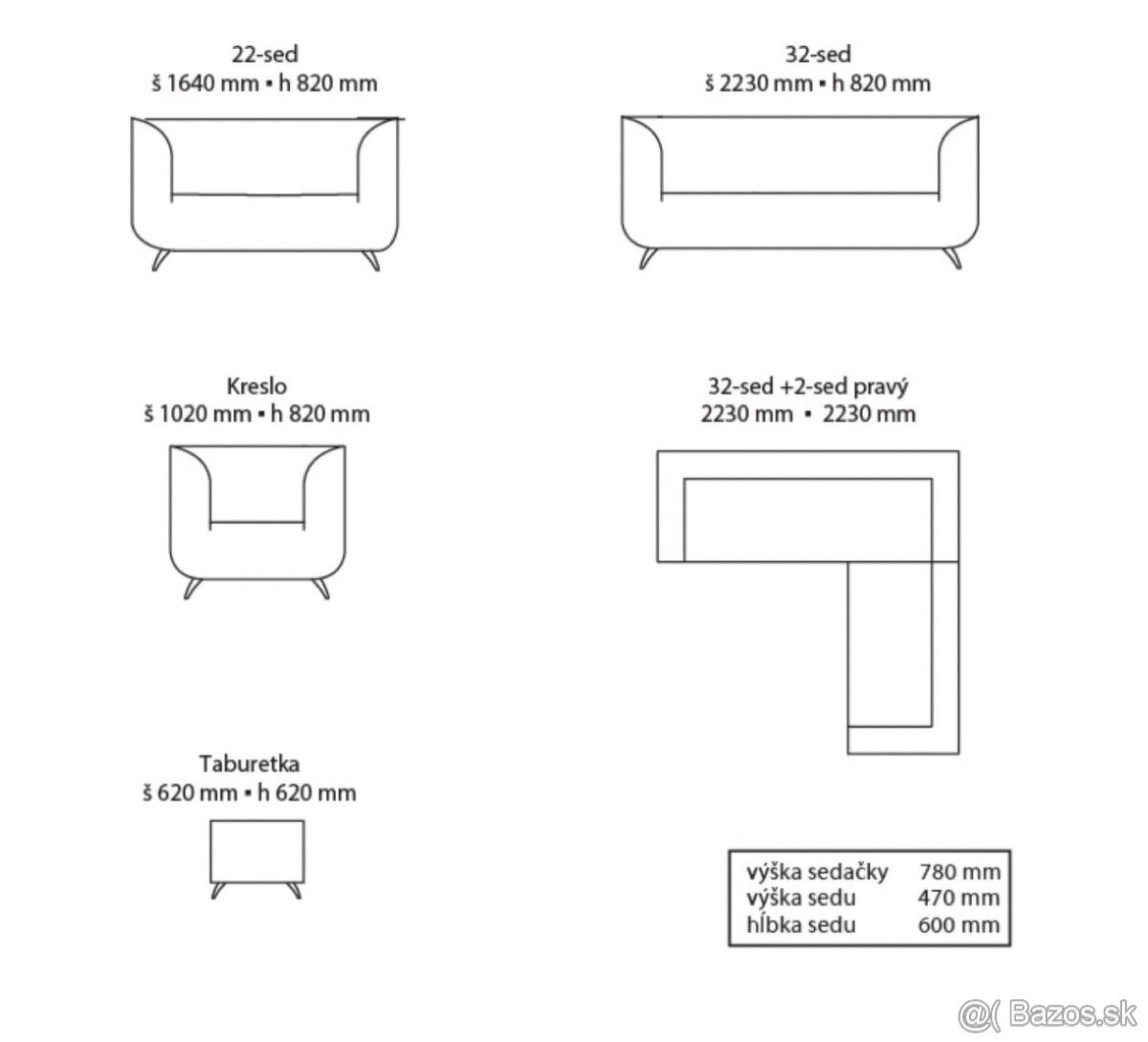 Sedacia súprava (nová) Gama 1 - 4