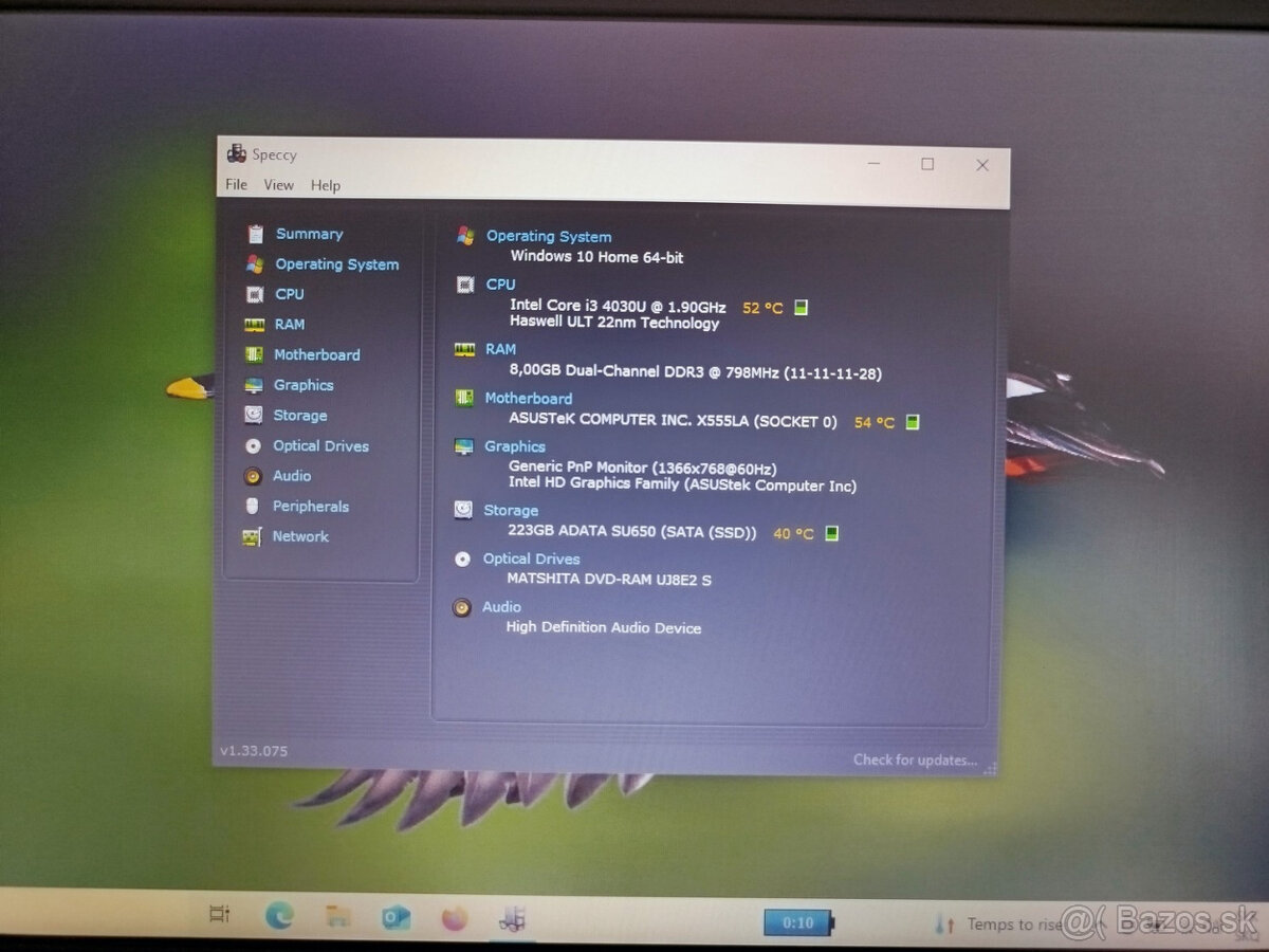 notebook Asus 15.6", Core i3-4030u, 8GB, 120GB SSD, W10 - 4