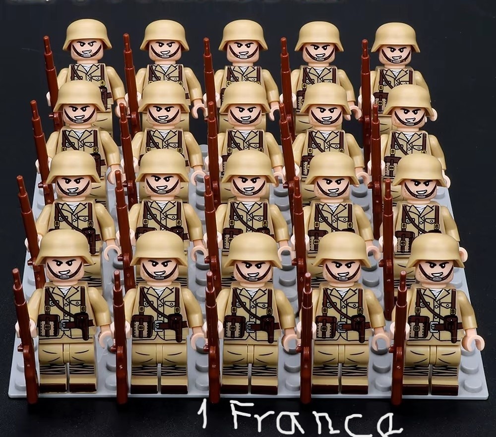 Vojaci 2. svetova vojna 20 ks+podlozka a zbrane - 4