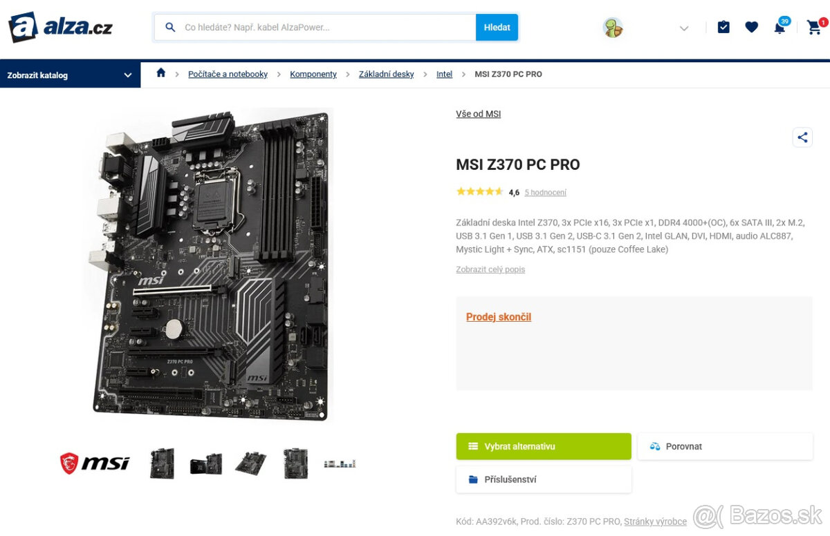 Herná doska MSI Z370 PC PRO | socket 1151 | 8 + 9 GEN INTEL - 4