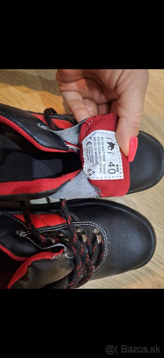 Kožené pracovné topánky veľkosť 40 s oceľovou špicou - 4