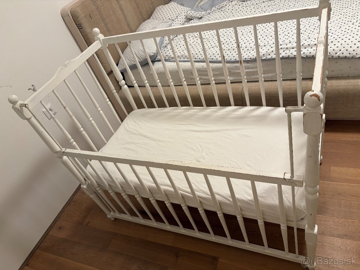 Detska drevena retro postielka - 4