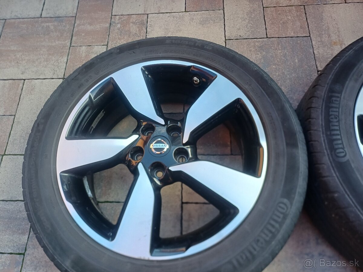 Predám original hliníkové disky Nissan/Dacia-- R18, 5x114,3 - 4