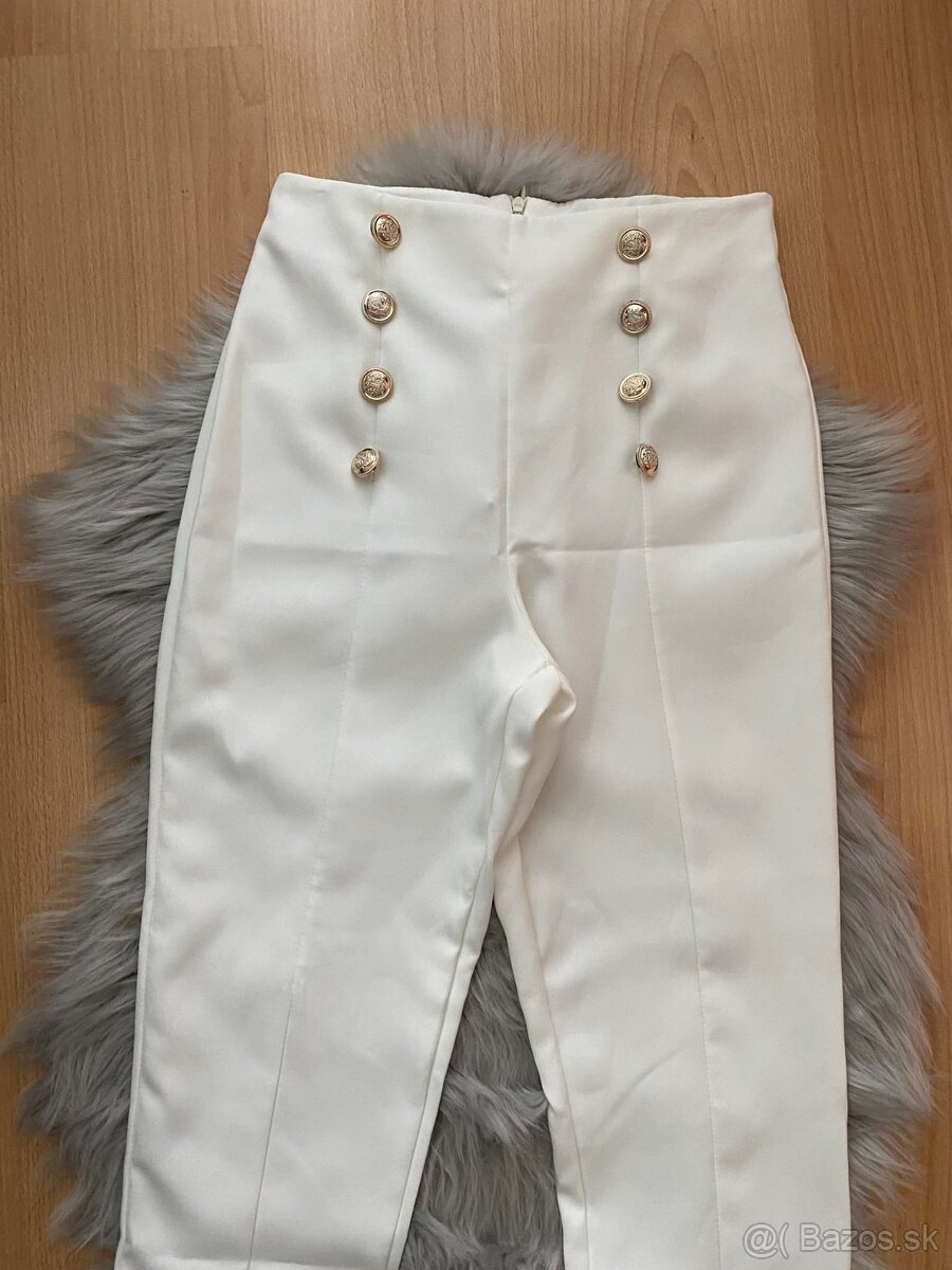 Biele elegantné nohavice - 4