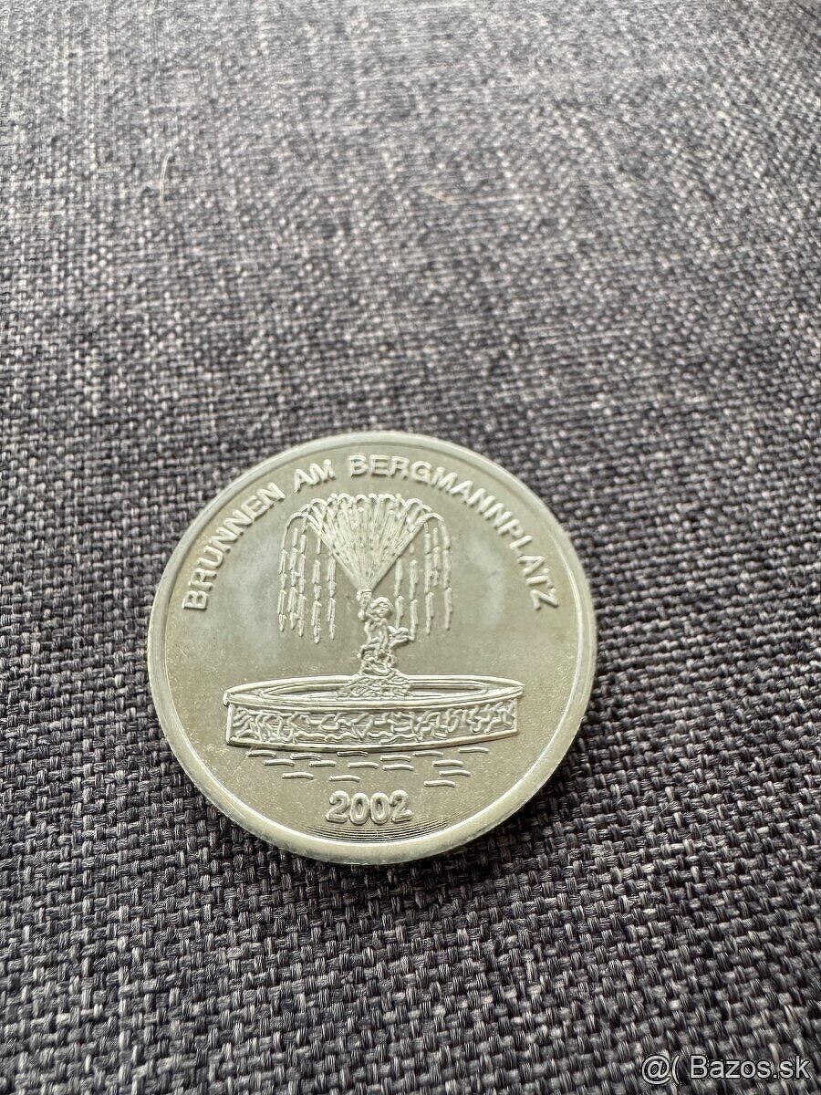 Strieborná pamätná minca NEMECKO 2002 - BRUNNEN AM BERGMAN - 4