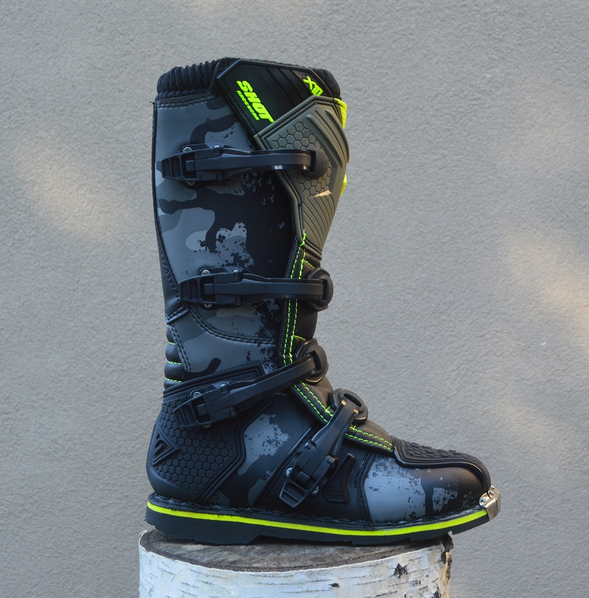 Čižmy SHOT camo sivé žlté čierne - 4
