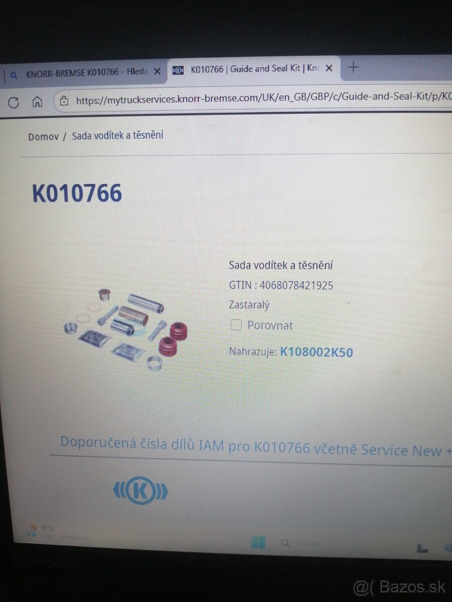 Brzdy, opravna sada brzdový třmen KNOOR BREENSE - 4