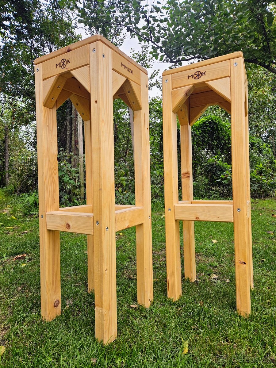 Drevené barové stoličky - 4