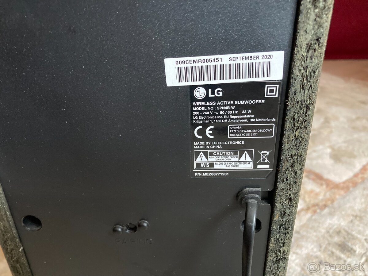 Predám subwoofer LG wireless - 4