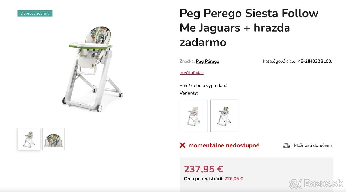 Detská jedálenská stolička Peg Pérego Jaguars - 4