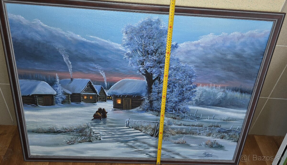 Obraz zasnežená dedina, Ukrajina - 4