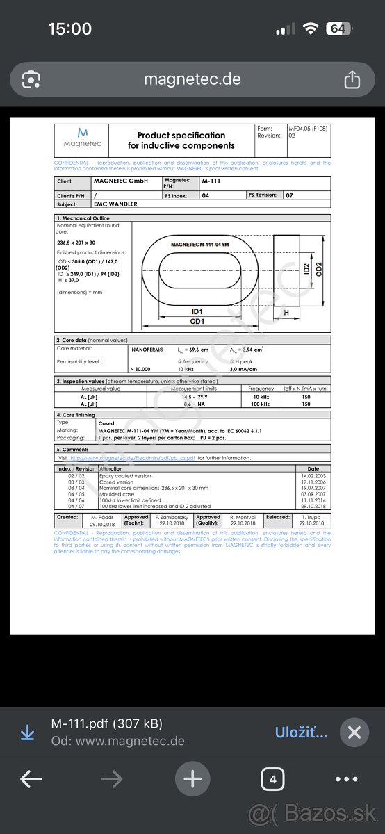 MAGNETEC M-111-04 CoolBlue – Nanokryštalické jadro (filter) - 4