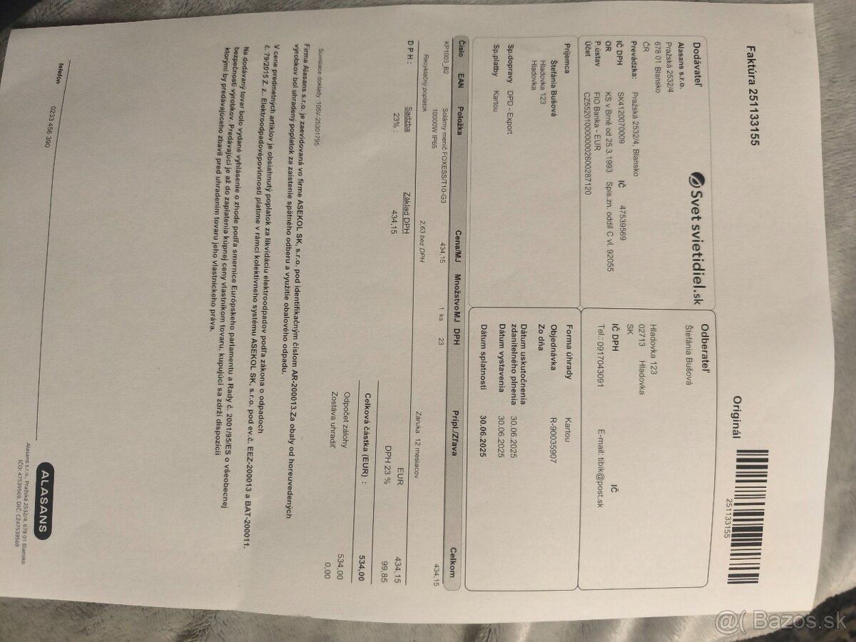 Predám solárny menič Foxess/T10-G3 10000w - 4