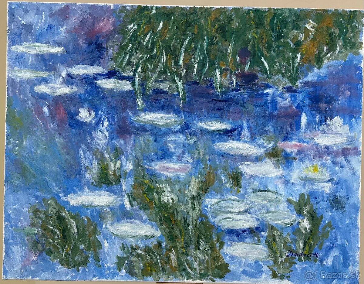 Lekná – olej na plátne, ručne maľovaný obraz 70 x 90 cm - 4