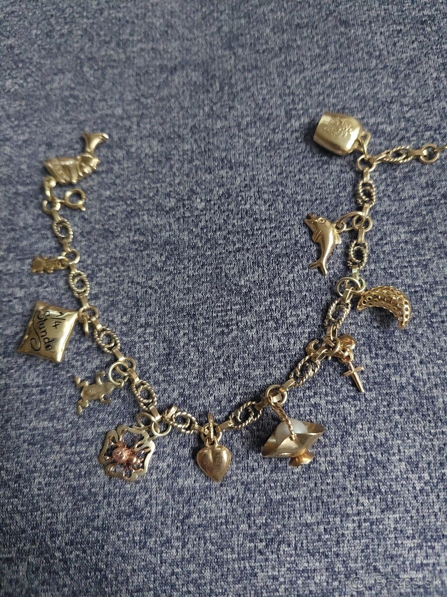 Starozitny zlaty damsky naramok - 4