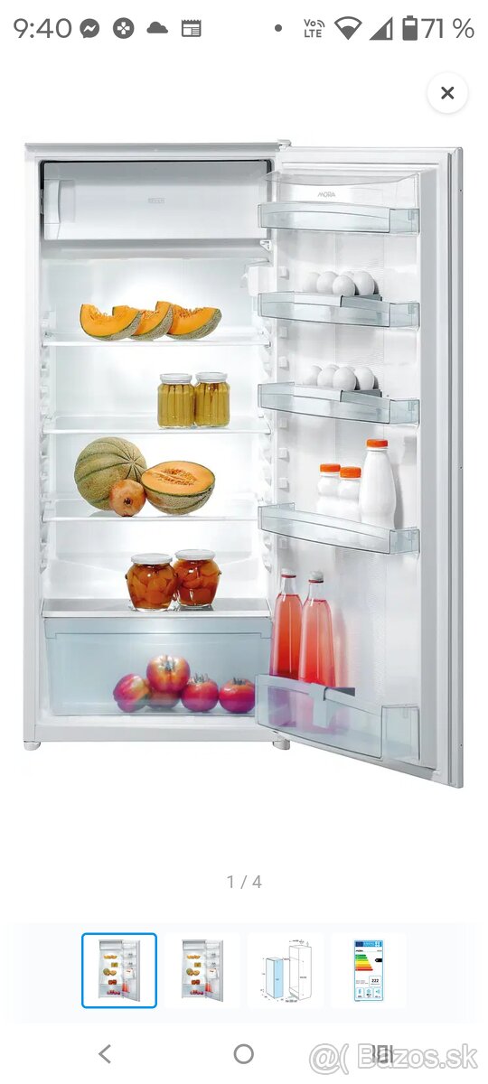 Predám vstavanú chladničku z malou mrazničkou - 4