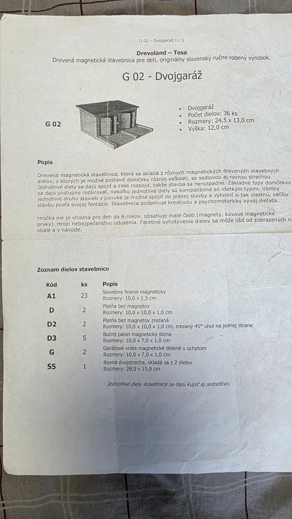 Detská drevená magnetická stavebnica G02 - 4