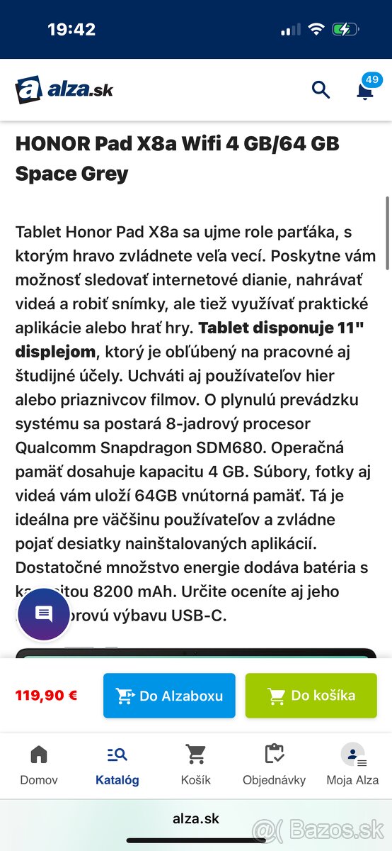 Tablet Honor pad x8a - 4