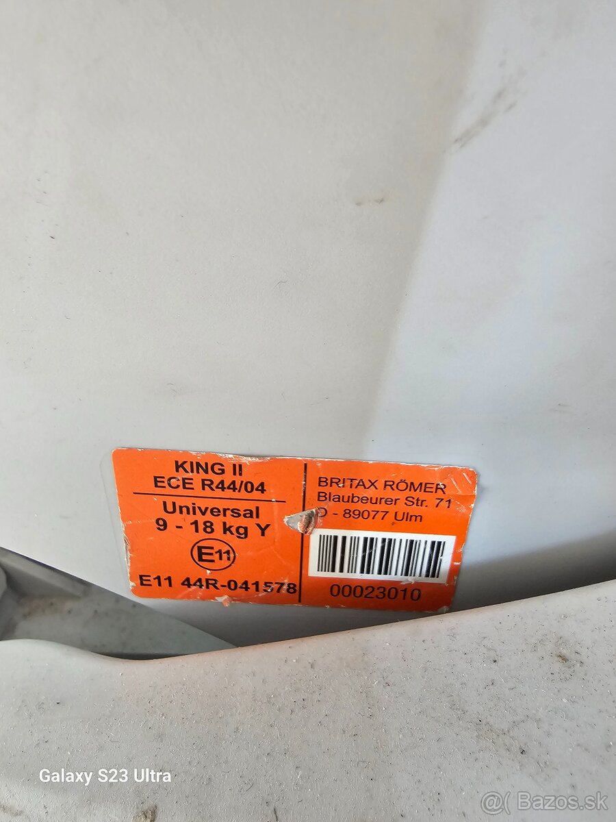 Predam autosedacku Britax Römer King II - 4