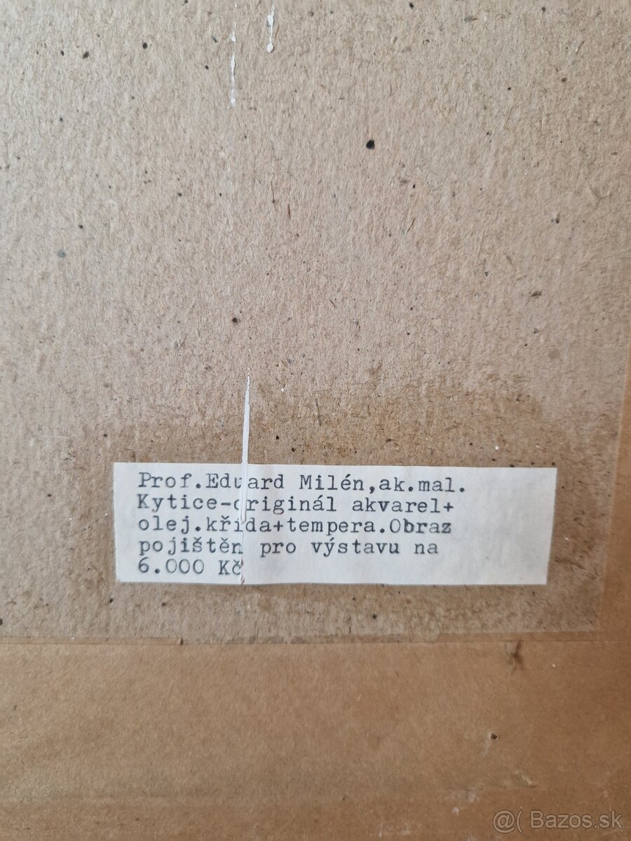 Originál Obraz Eduard Milén kytica - český akademický maliar - 4