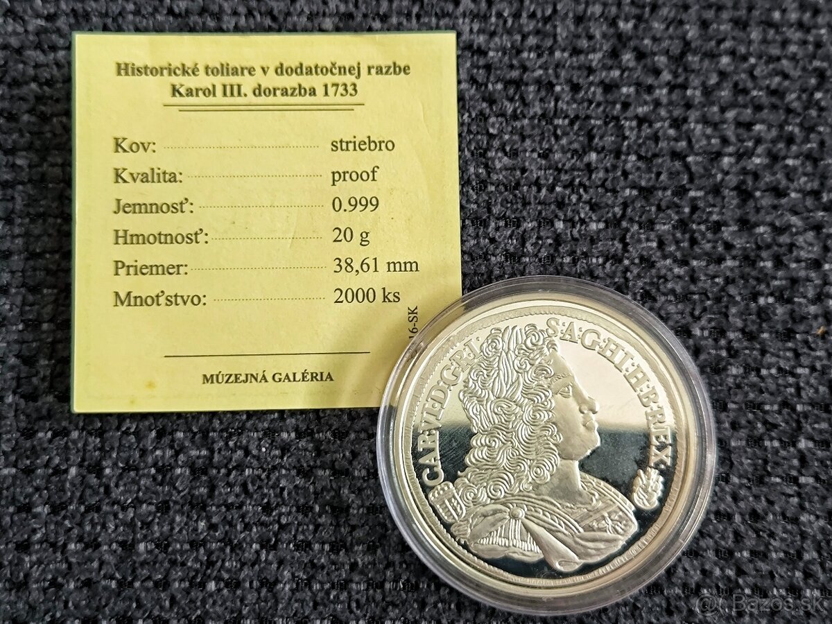 Toliar novorazba Karol III 1733 - 4