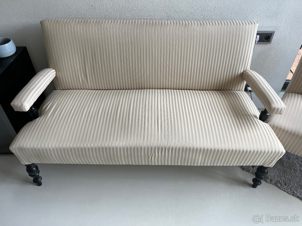 Starožitná prečalúnená sedacia súprava - 4