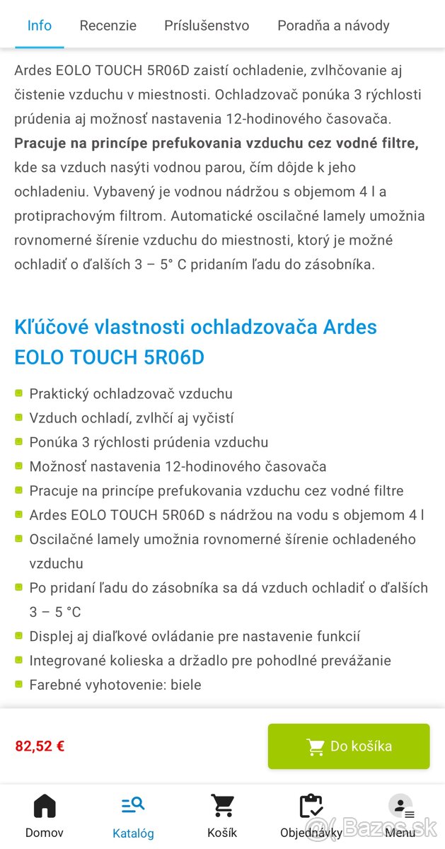 Ochladzovač vzduchu Ardes EOLO TOUCH 5R06D - nerozbalený - 4