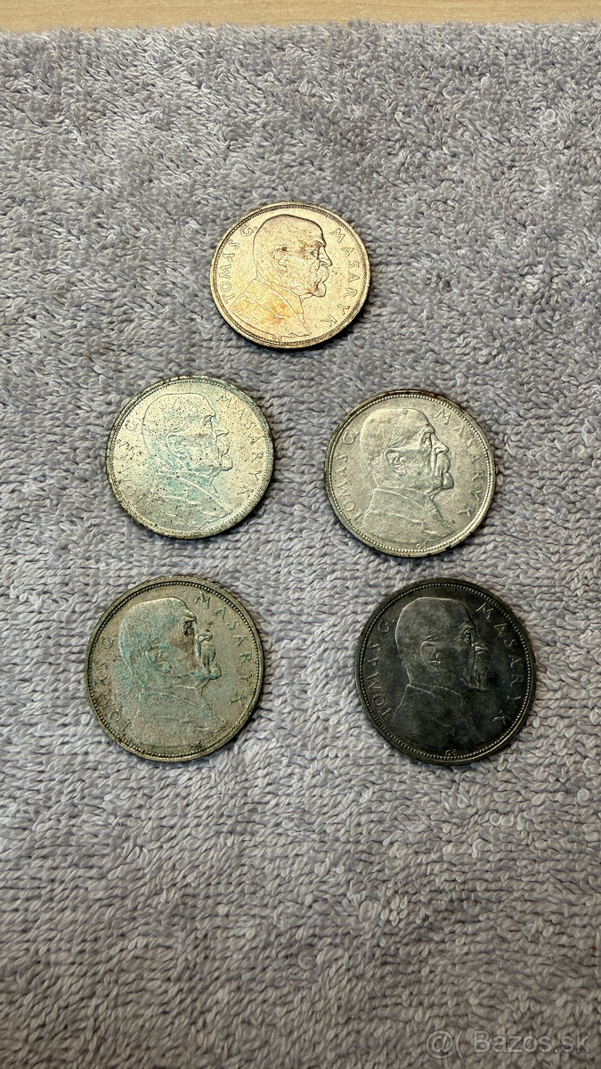 Stříbrná mince Československo – 10 Kčs 1928 (T. G. Masaryk, - 4