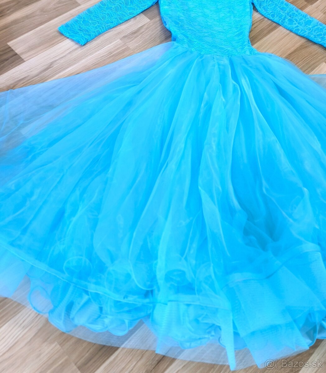 NOVÉ tanečné/spoločenské šaty STUŽKOVÁ/štandart. tance XS-S - 4