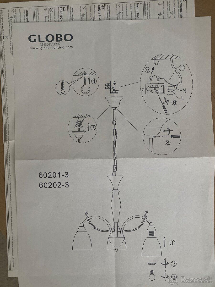 Svietidlo GLOBO trojramenné - 4