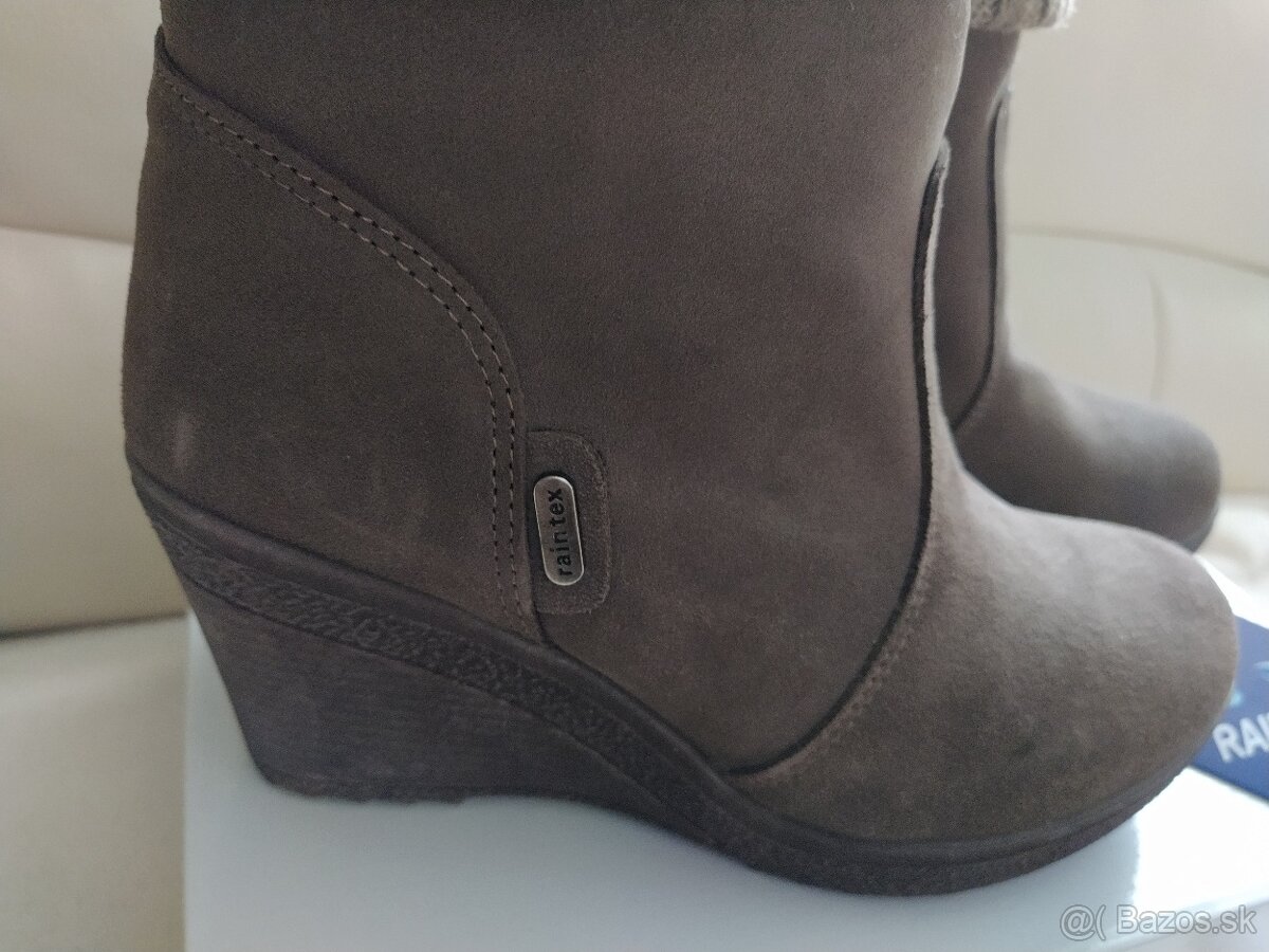 NOVÉ kožené hnedé čižmy veľ. 38 (osobný odber) - 4