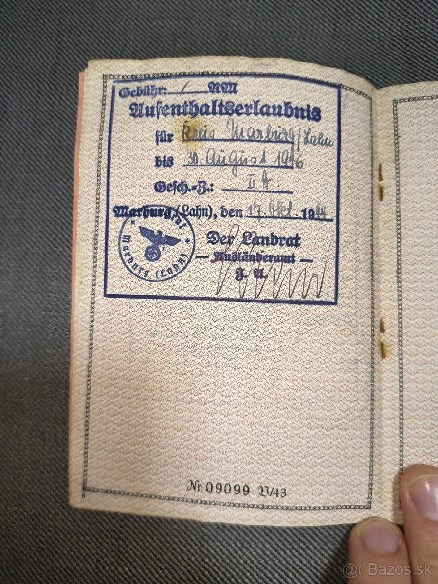 Dočasný cestovný pas Nemecko ww2 - 4