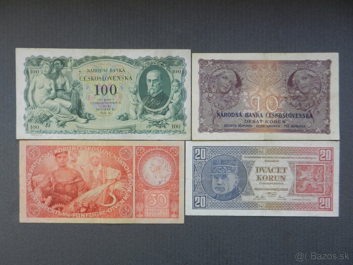 Prvá republika bankovky 3 - 4