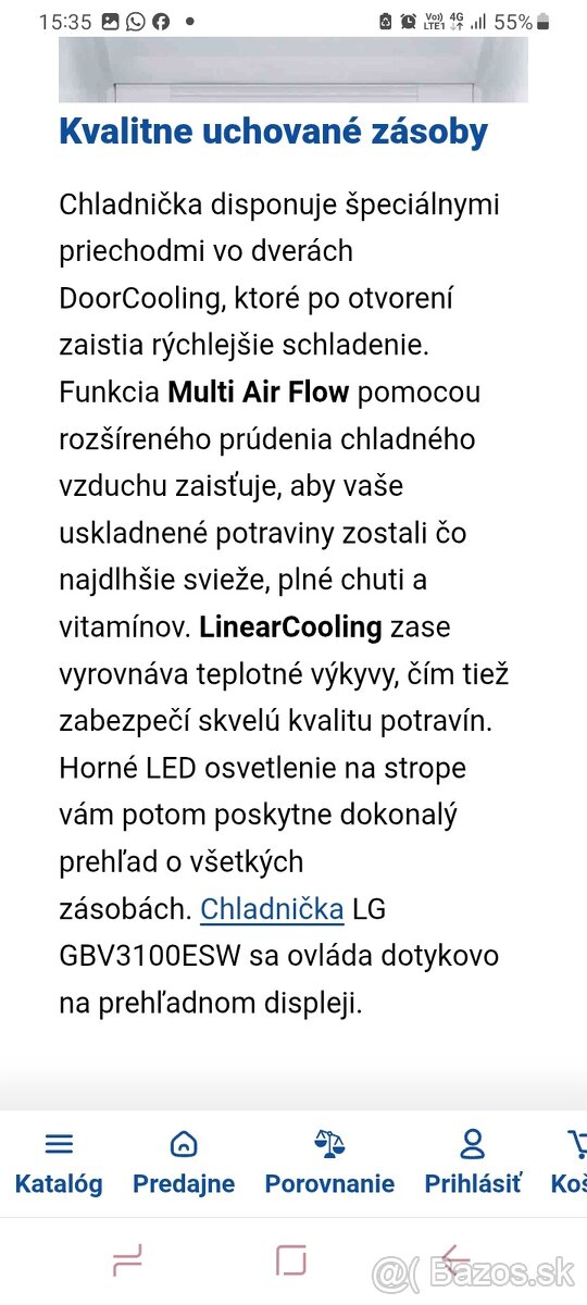 LG chladnička s mrazničkou NOVA V ZARUKE - 4