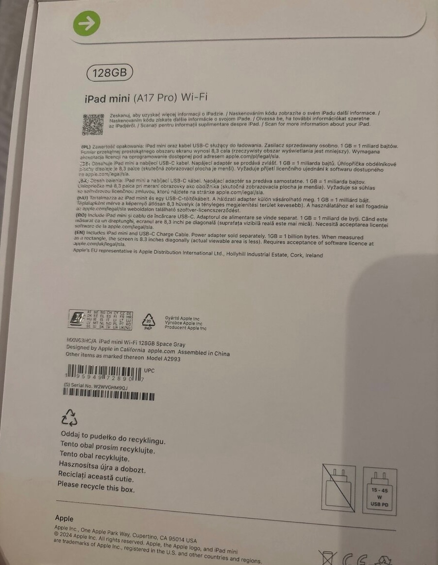 Nový, zabalený ipad mini a17 Pro wi-fi 128gb - 4