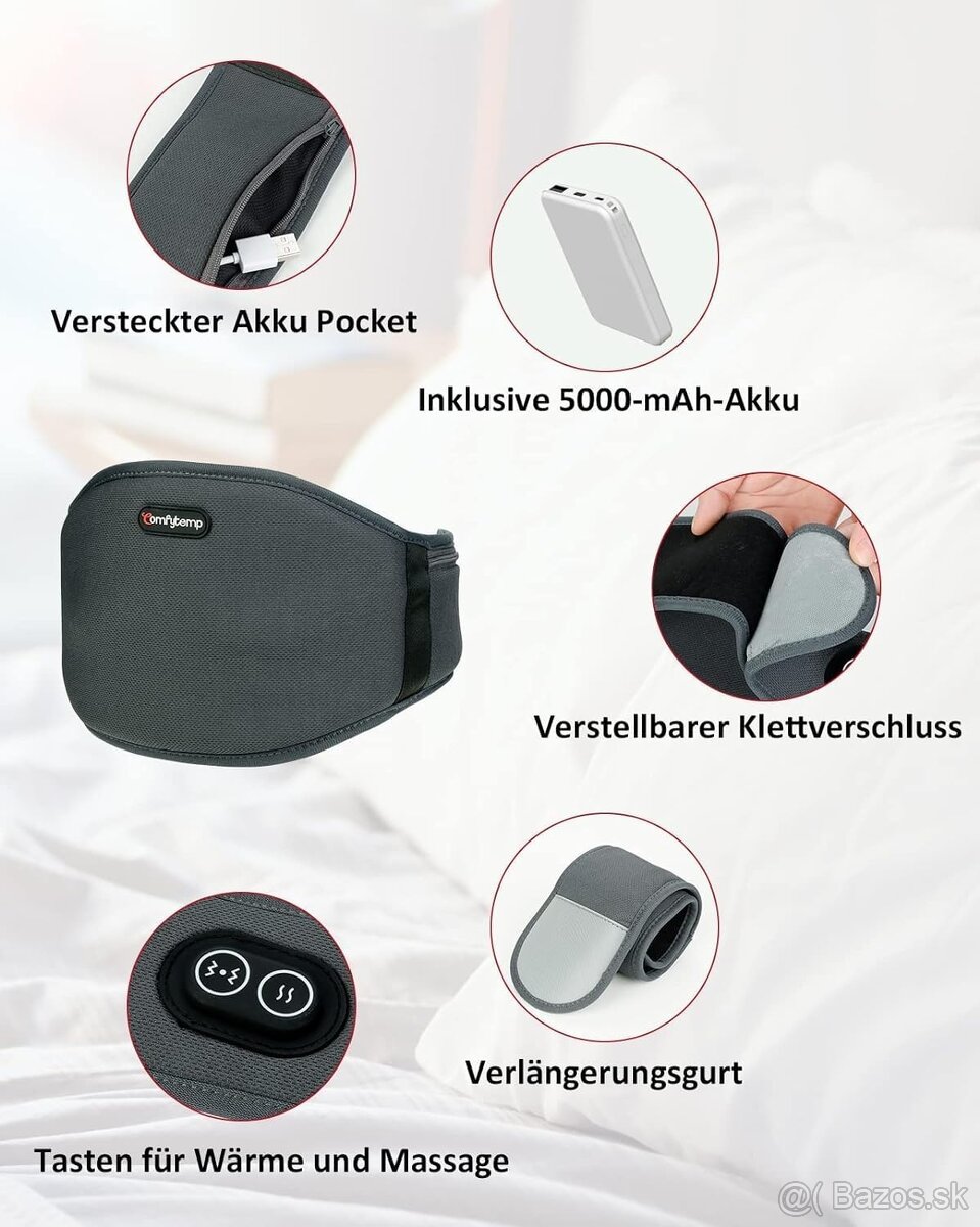 Bezdrôtový masážny a vyhrievací pás na chrbát - 4