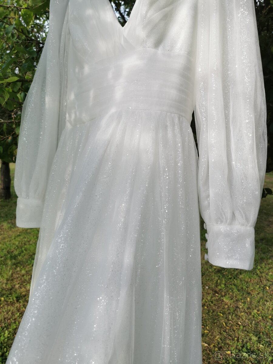 NOVÉ trblietave elegantne svadobne saty - 4