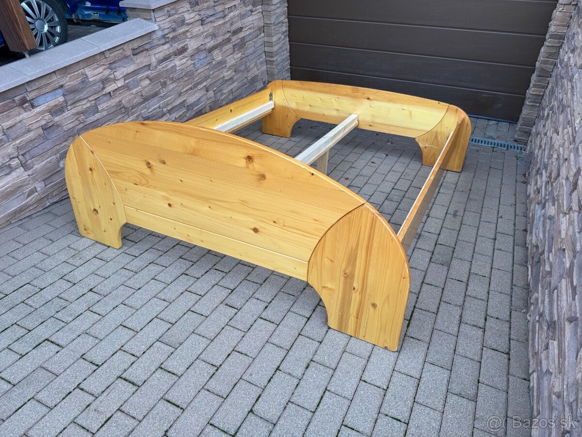 Borovicová posteľ, z borovice, z masívu - 4