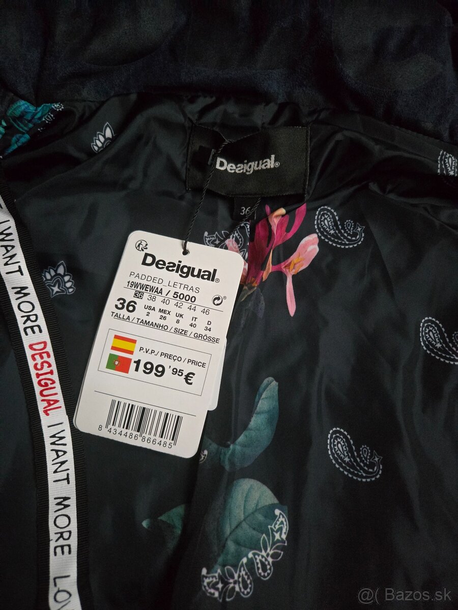 Dámska zimná bunda Desigual – model Padded Letras, veľkosť 3 - 4