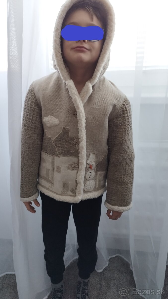 Exkluzívny detský kabát, ručne šitý z ovčej vlny - 4