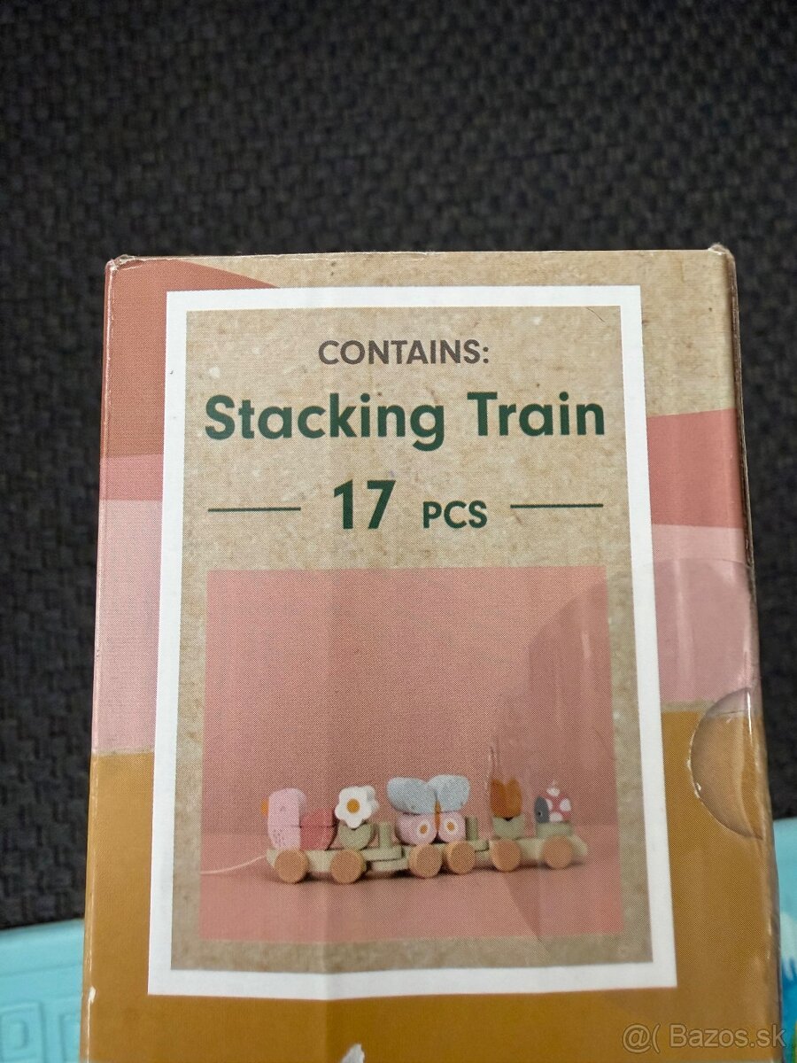 Little Dutch Vláčik ťahací drevený kvety a motýle - 4