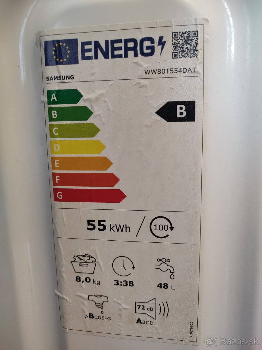 Predám práčku Samsung WW80T554DAT/S7 - 4