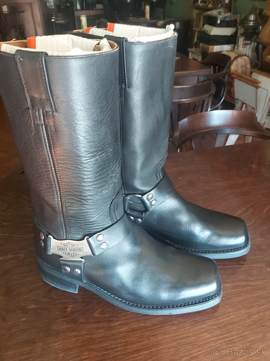 Čižmy Harley Davidson č.46, vysoké,koženné - 4