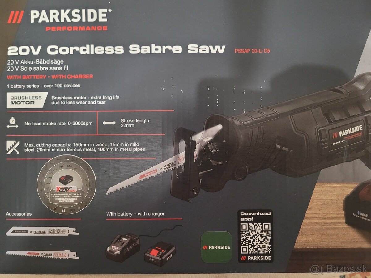 NOVÁ Parkside Performance Chvostová Píla PSSAP D5 sada - 4