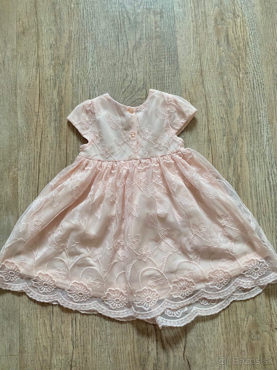 Marhuľové šaty s kvetinovým vzorom veľ. 86 - 4