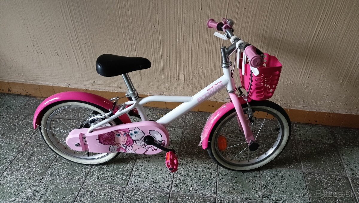 detsky bicykel b-twin docto girl 500 16 palcove kolesa - 4
