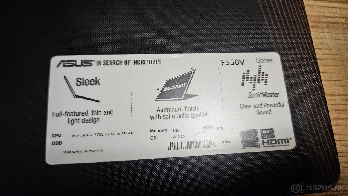 Notebook ASUS F550V intel core i7 - 4
