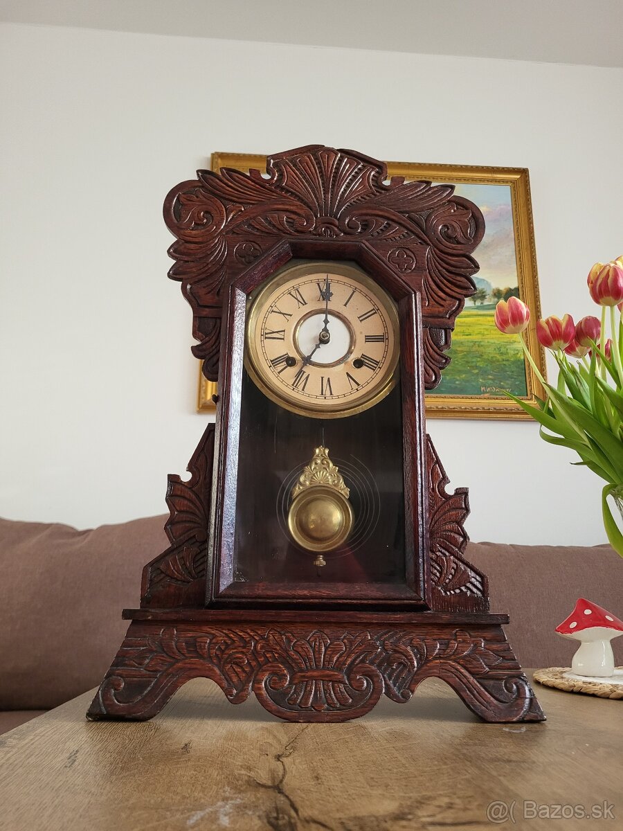 Nádherné starožitné hodiny „Gingerbread“ – New Haven - 4