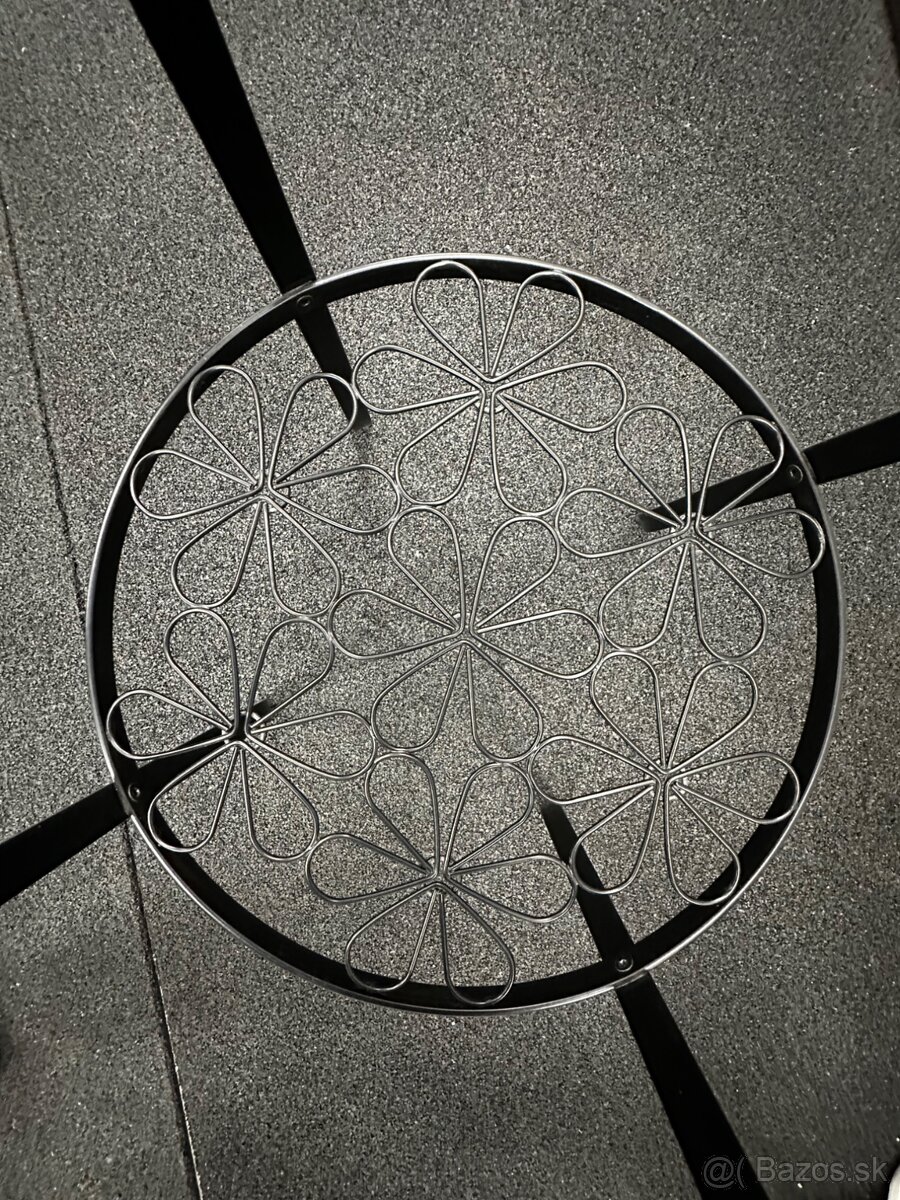 Príručný kovový stolík so sklom (interiér/exteriér) - 4