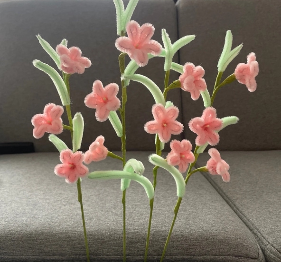 Plyšové kytice, ručne robené - 4